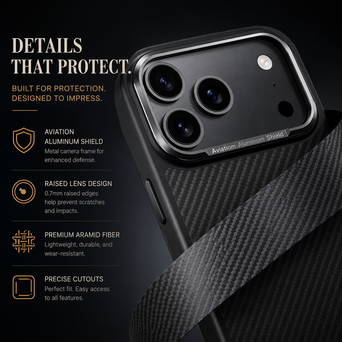 Premium iPhone Case 600D Kevlar Aramid Fiber Cover Magnetic Shockproof Anti Fingerprint Anti Scratch Protection