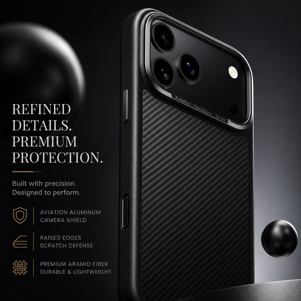 Premium iPhone Case 600D Kevlar Aramid Fiber Cover Magnetic Shockproof Anti Fingerprint Anti Scratch Protection