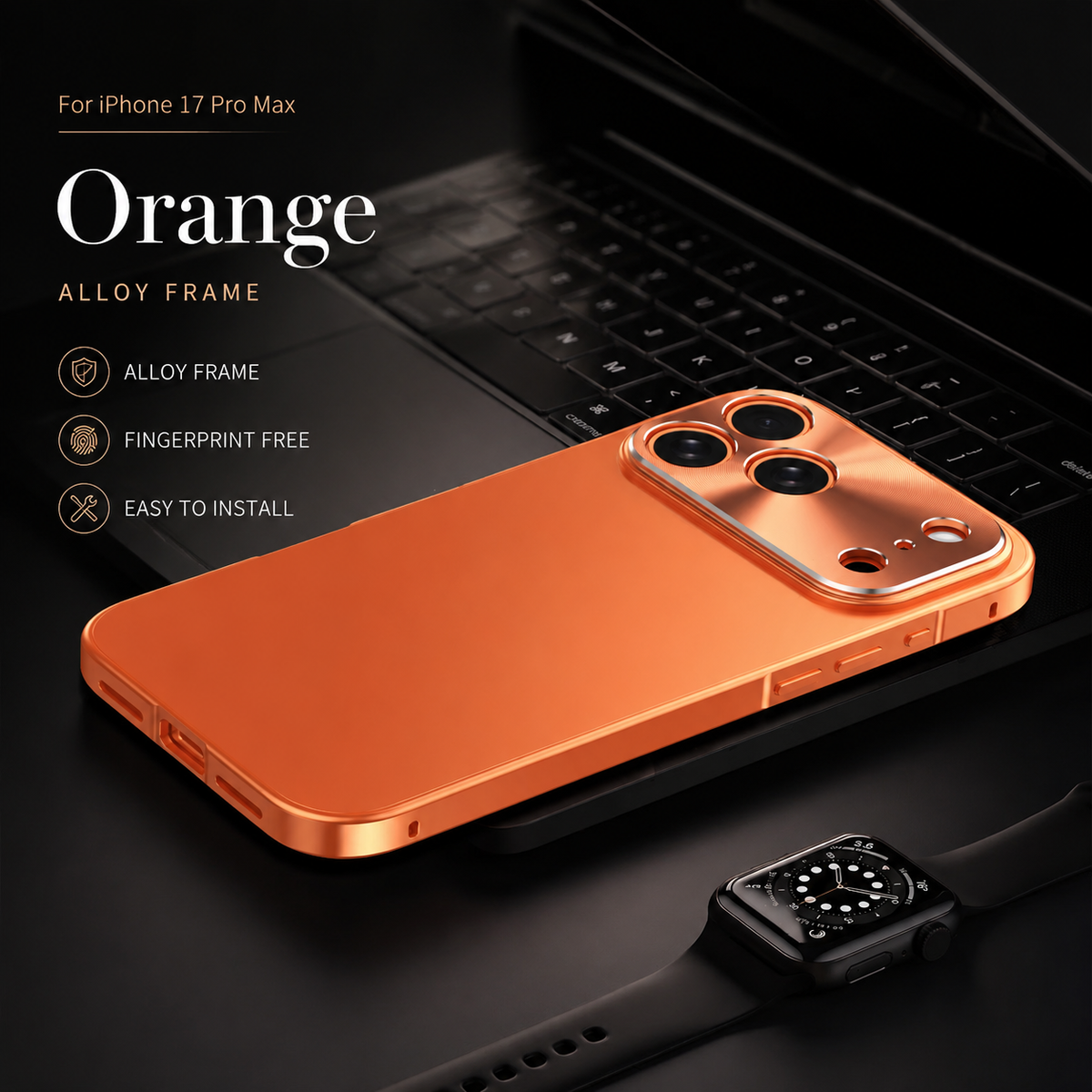 Premium iPhone Case All Aluminum Magnetic Frame with Frosted PC Backplate Ultra Thin Shock Absorbing Protective Design