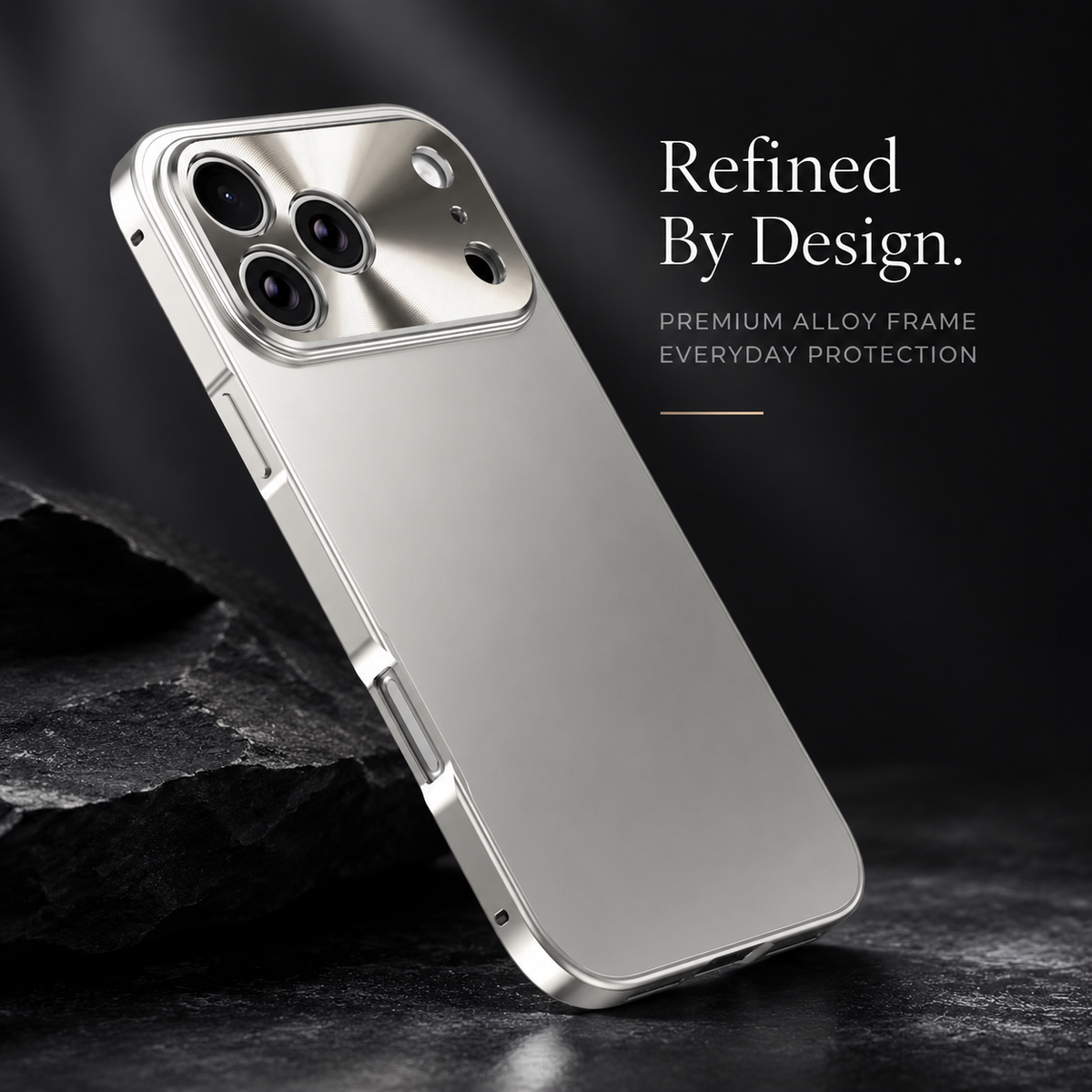 Premium iPhone Case All Aluminum Magnetic Frame with Frosted PC Backplate Ultra Thin Shock Absorbing Protective Design