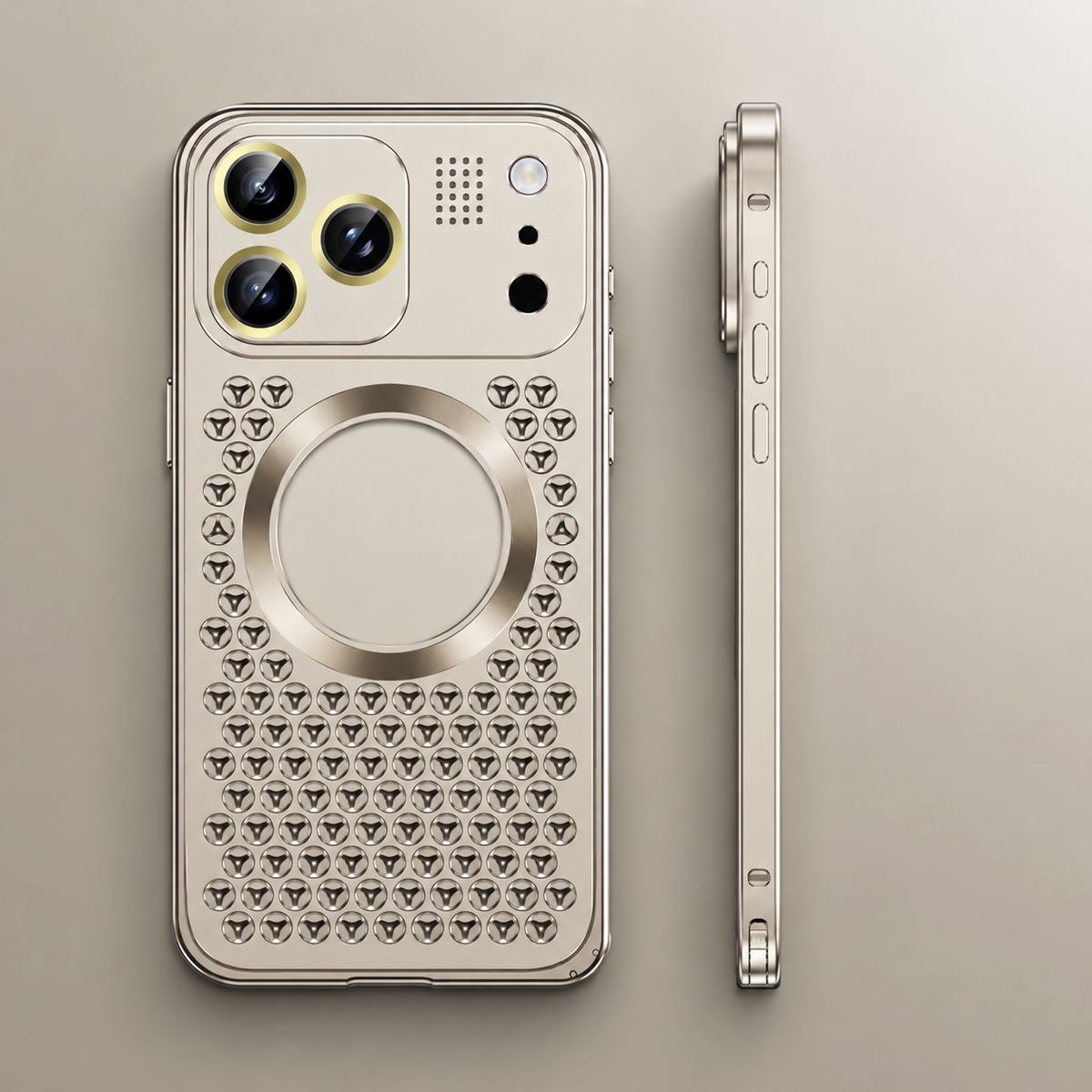 Premium iPhone Case Aluminum Alloy Frame Cover Magnetic Heat Dissipation Shockproof Anti Fall Camera Lens Protection
