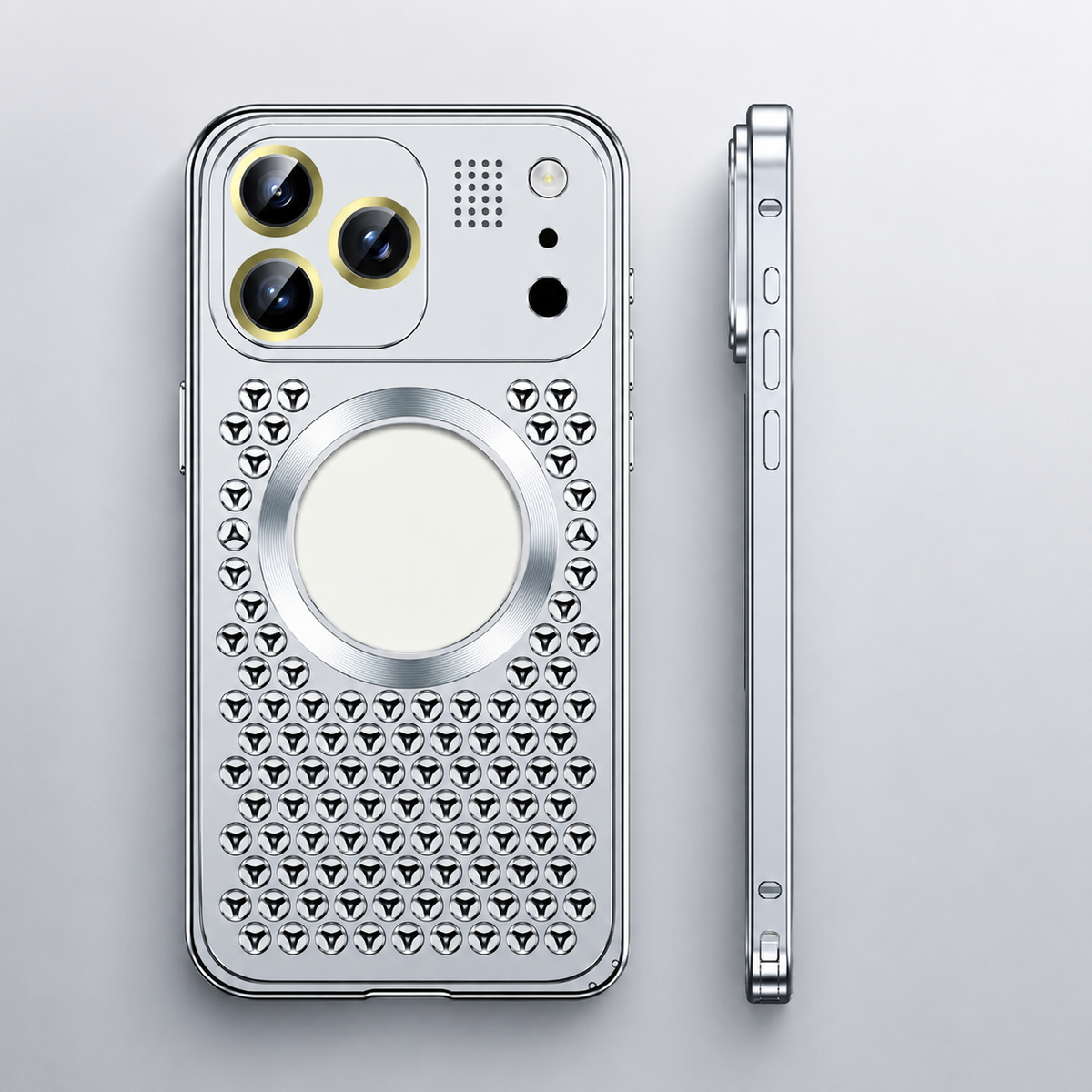 Premium iPhone Case Aluminum Alloy Frame Cover Magnetic Heat Dissipation Shockproof Anti Fall Camera Lens Protection