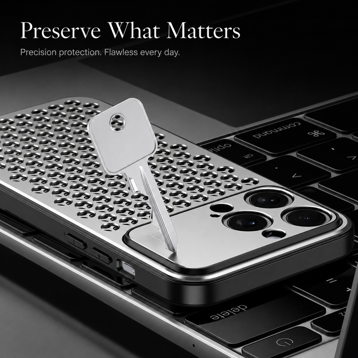 Premium iPhone Case Aluminum Alloy Protective Cover Breathable Metal Design Anti Fingerprint Scratch Resistant Slim Frame
