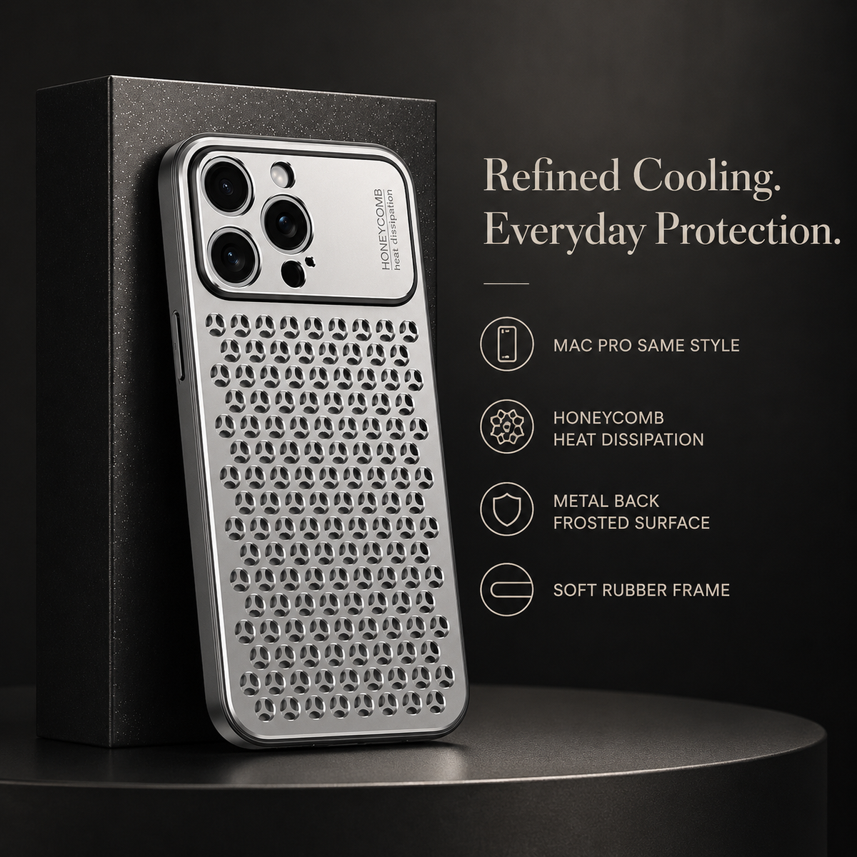 Premium iPhone Case Aluminum Alloy Protective Cover Breathable Metal Design Anti Fingerprint Scratch Resistant Slim Frame