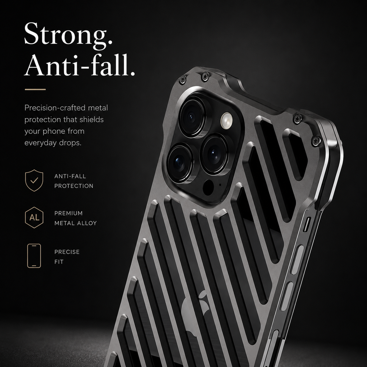 Premium iPhone Case Aluminum Armor Bumper Shockproof Metal Gear Transparent Hard Cover Camera Lens Protection Case