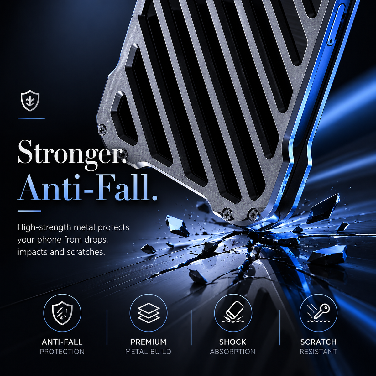 Premium iPhone Case Aluminum Armor Bumper Shockproof Metal Gear Transparent Hard Cover Camera Lens Protection Case