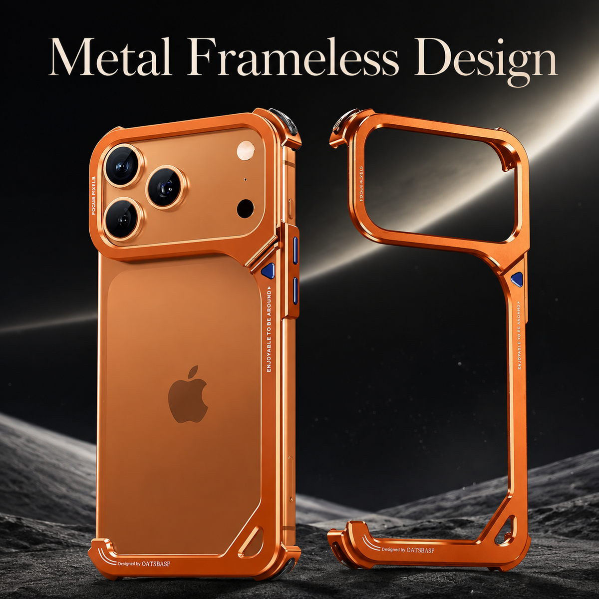 Premium iPhone Case Aluminum Frame with Lens Holder MagSafe Wireless Charging Support Slim Drop Protection Metal Design