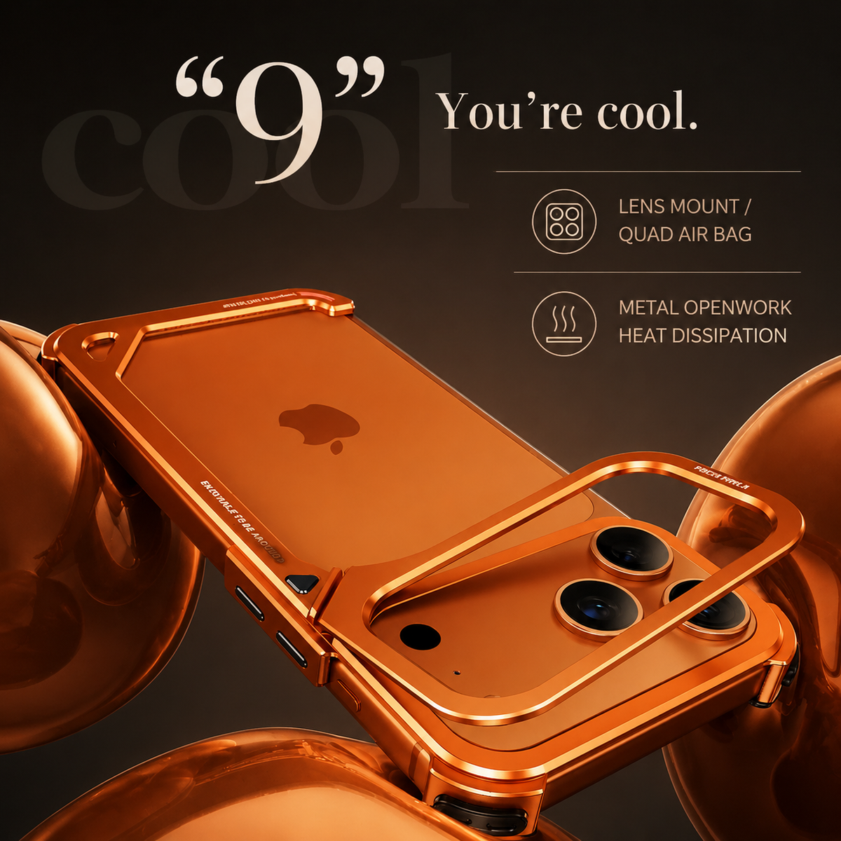 Premium iPhone Case Aluminum Frame with Lens Holder MagSafe Wireless Charging Support Slim Drop Protection Metal Design