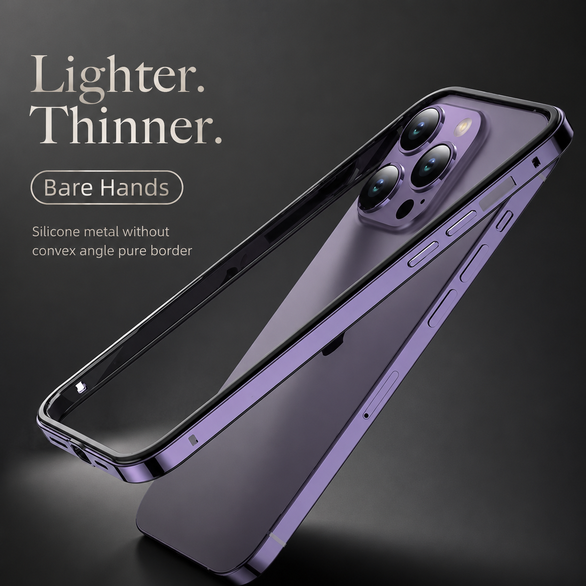 Premium iPhone Case Aluminum Metal Frame Bumper Cover Silicone Protection Shockproof Durable Rugged Edge Protection Case