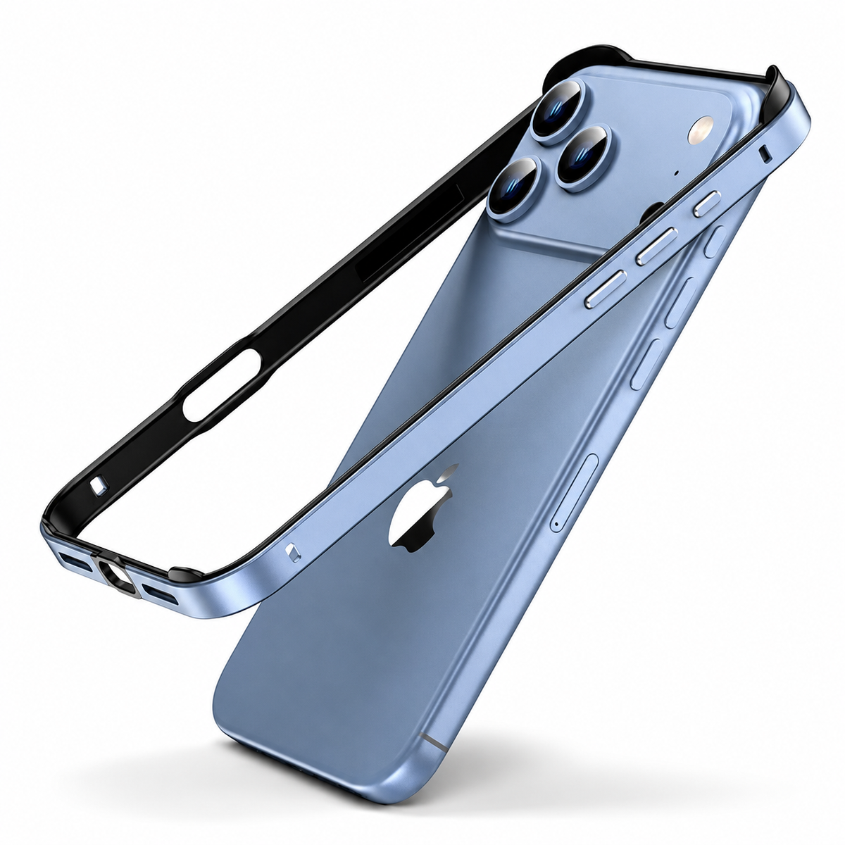 Premium iPhone Case Aluminum Metal Frame Bumper Cover Silicone Protection Shockproof Durable Rugged Edge Protection Case