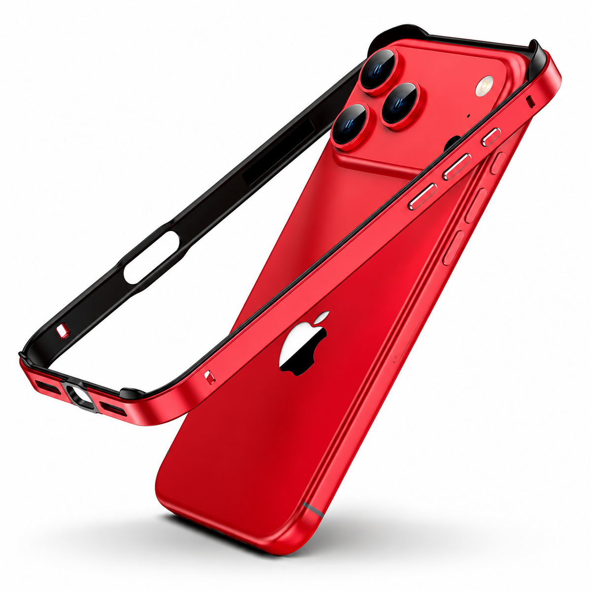 Premium iPhone Case Aluminum Metal Frame Bumper Cover Silicone Protection Shockproof Durable Rugged Edge Protection Case