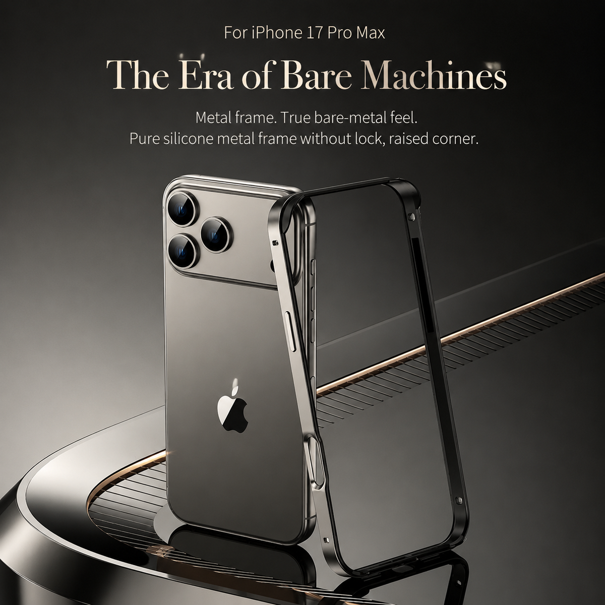 Premium iPhone Case Aluminum Metal Frame Bumper Cover Silicone Protection Shockproof Durable Rugged Edge Protection Case