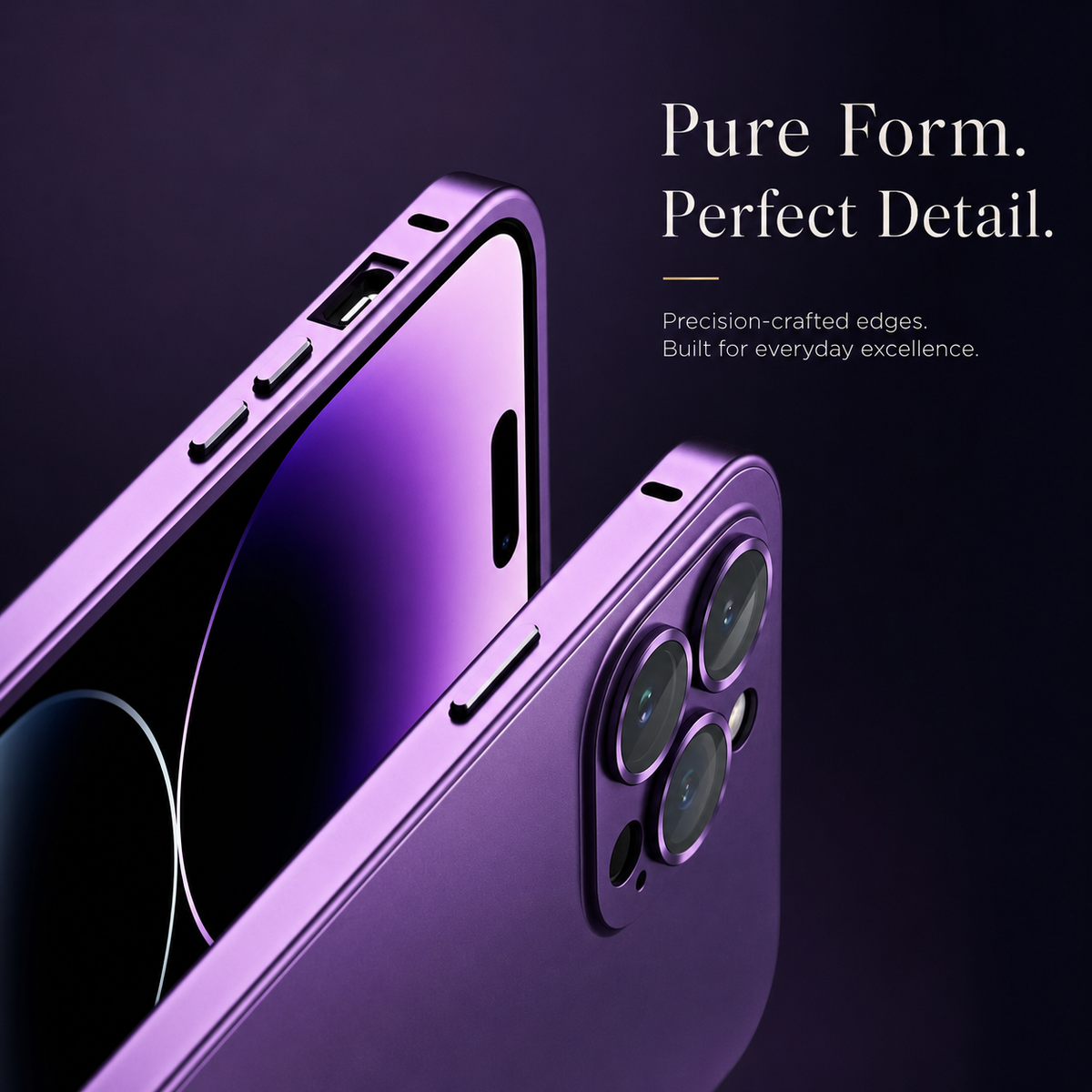 Premium iPhone Case Aluminum Metal Frame Cover Shockproof PC Back Camera Lens Protection Slim Lightweight Design