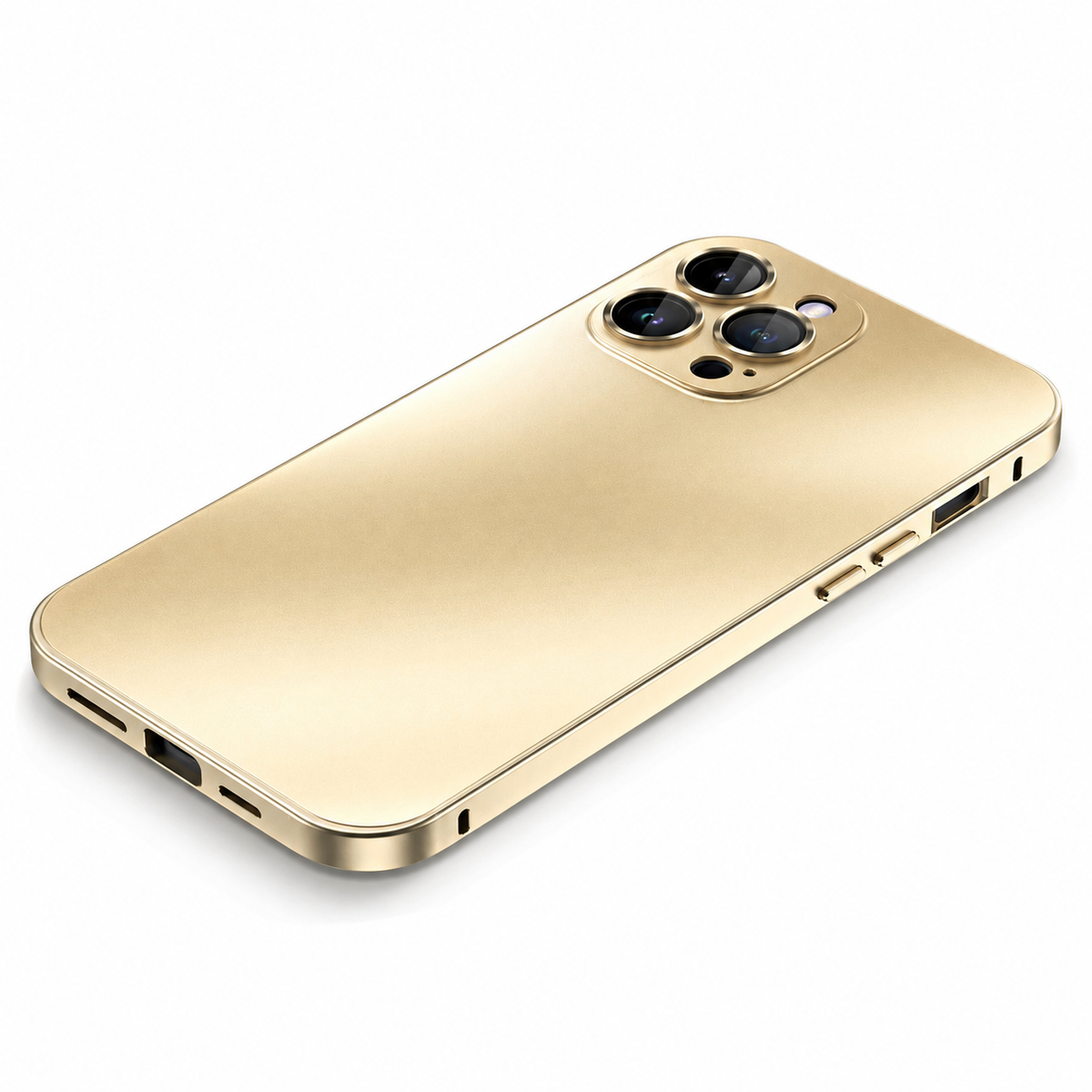 Premium iPhone Case Aluminum Metal Frame Cover Shockproof PC Back Camera Lens Protection Slim Lightweight Design