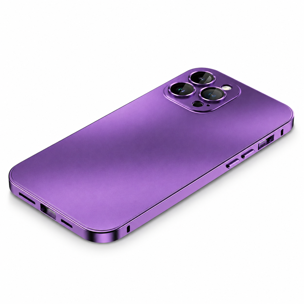 Premium iPhone Case Aluminum Metal Frame Cover Shockproof PC Back Camera Lens Protection Slim Lightweight Design