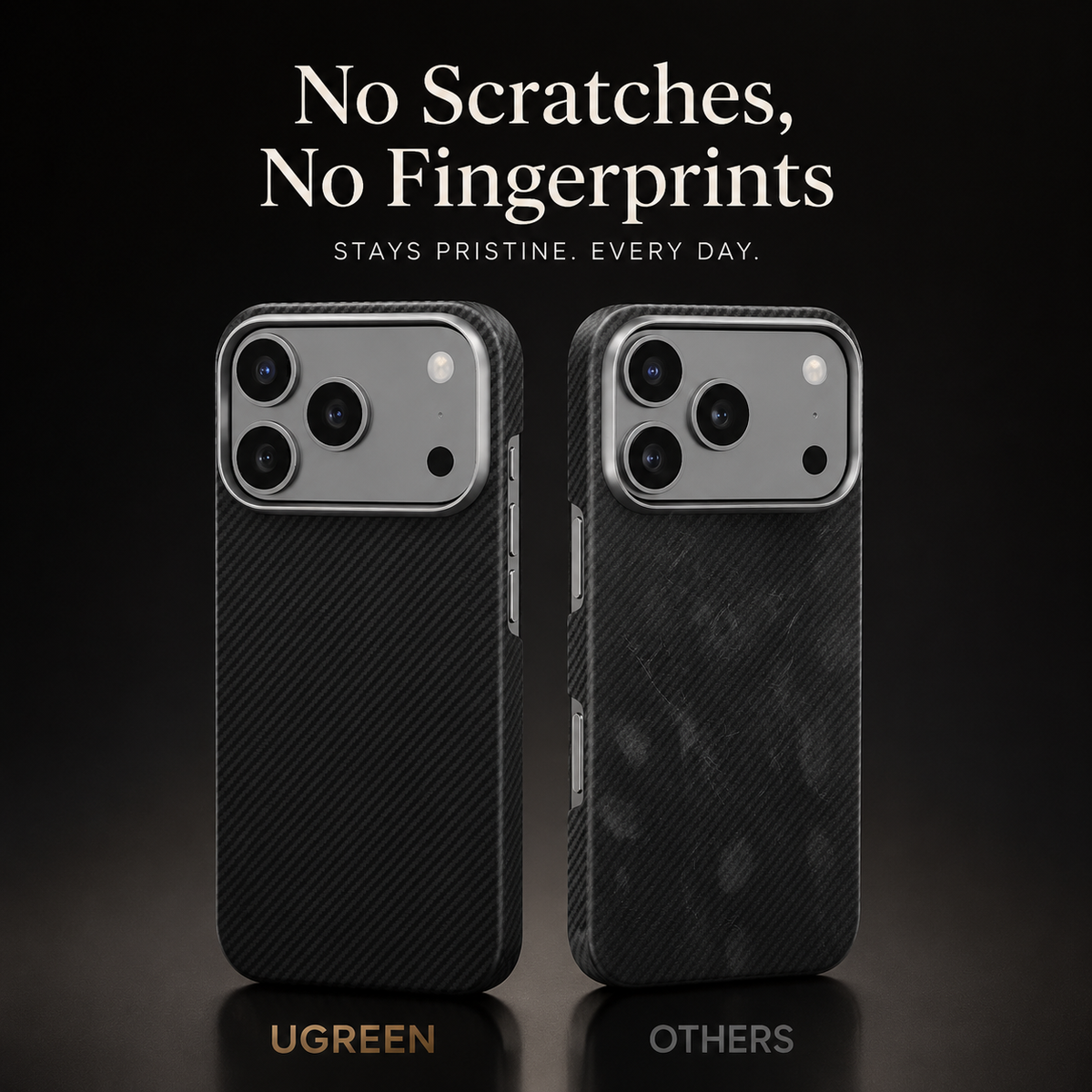 Premium iPhone Case Aramid Fiber Slim Hard Cover Military Grade Shockproof Matte Black Durable Protection
