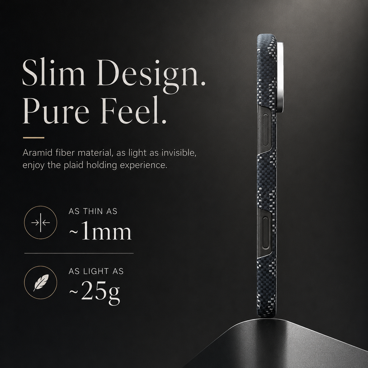 Premium iPhone Case Aramid Kevlar Carbon Fiber Cover MagSafe Compatible Ultra Slim Shockproof Protective Case