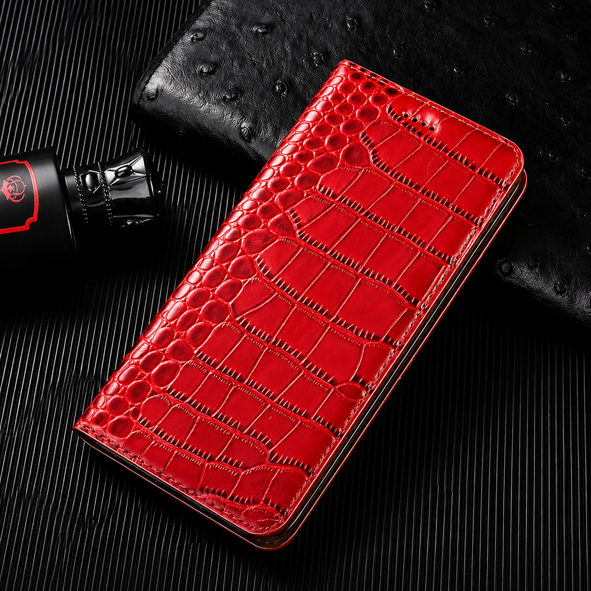 Premium iPhone Case Business Flip Wallet Genuine Leather Cover with Kickstand Magnetic Full Protection Anti Scratch Non Slip Design