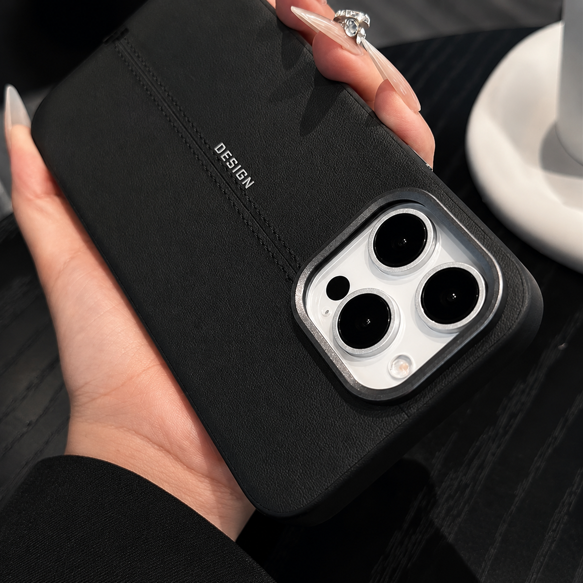 Premium iPhone Case Business Leather MagSafe Magnetic Cover Anti Fall Metal Button Protective Case