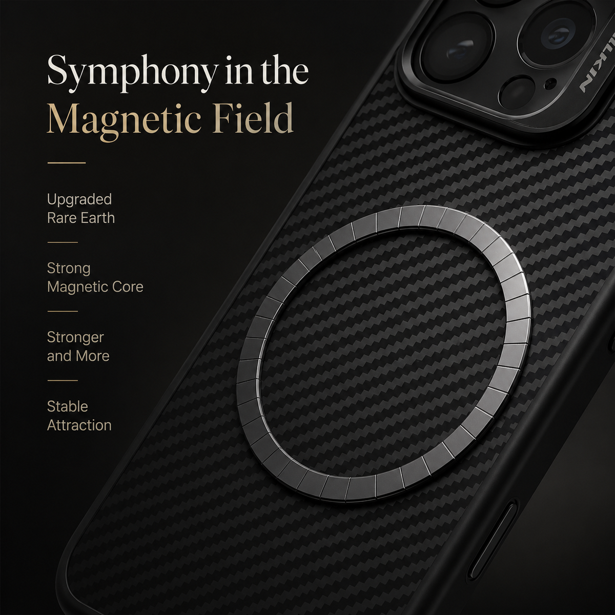 Premium iPhone Case CarboProp Magnetic TPU PC Cover with Lens Holder Shockproof Protective Shell MagSafe Compatible Design