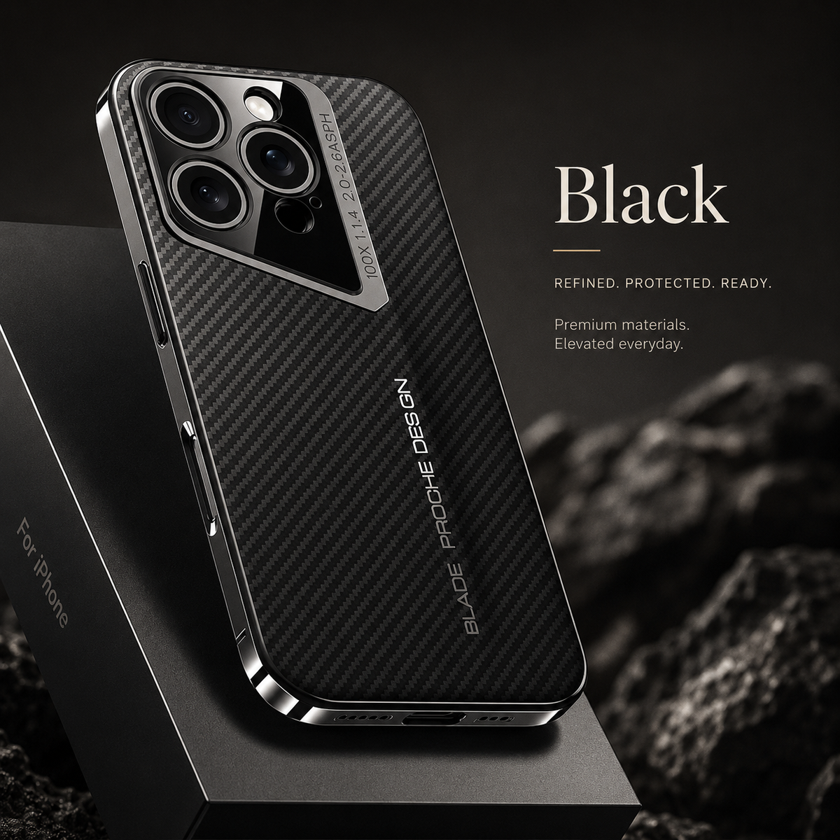 Premium iPhone Case Carbon Fiber Electroplated Cover Magnetic Shockproof Anti Fingerprint Full Coverage Protective Case