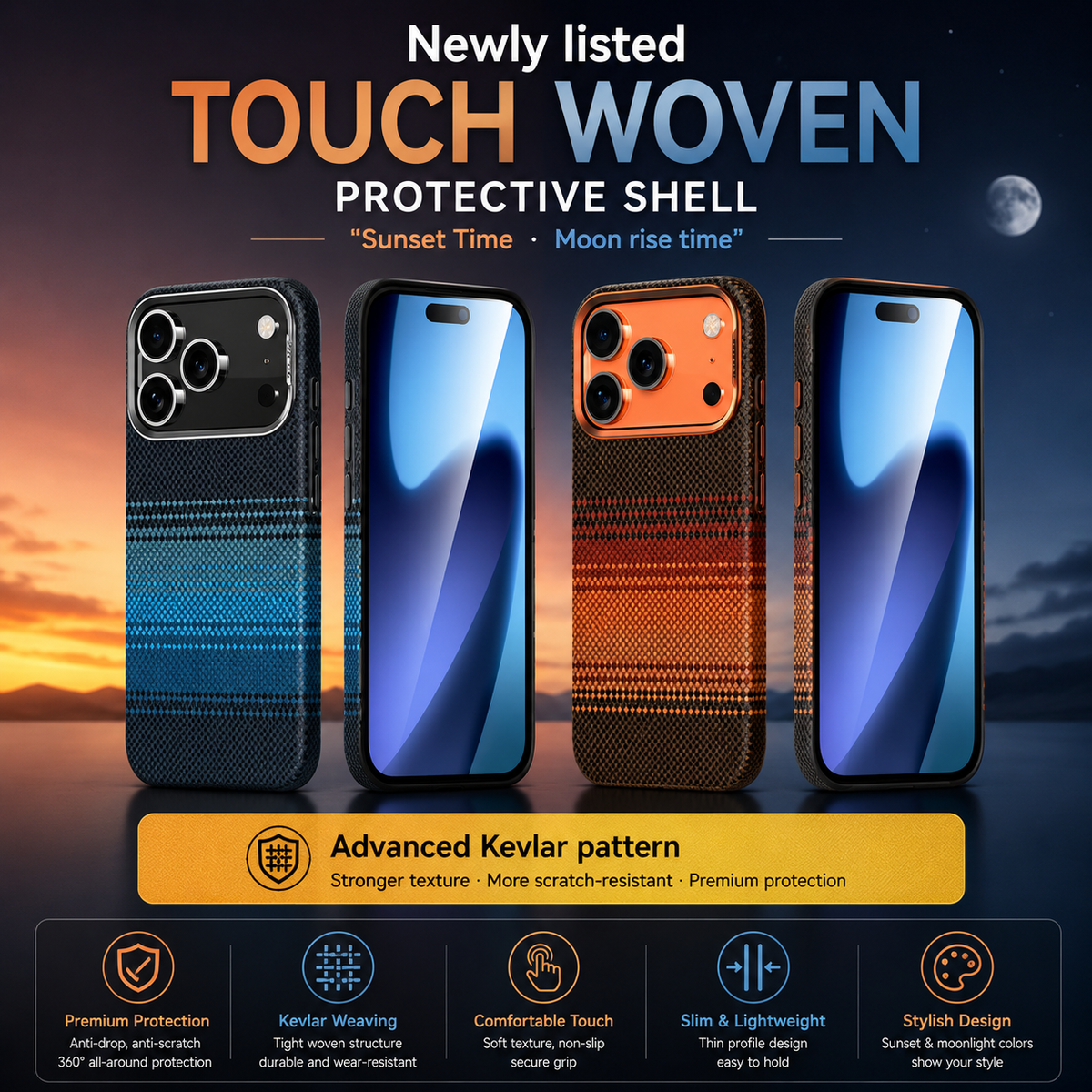 Premium iPhone Case Carbon Fiber Pattern MagSafe Compatible Kevlar Style Shockproof PC Hard Protective Cover with Magnetic Alignment Design