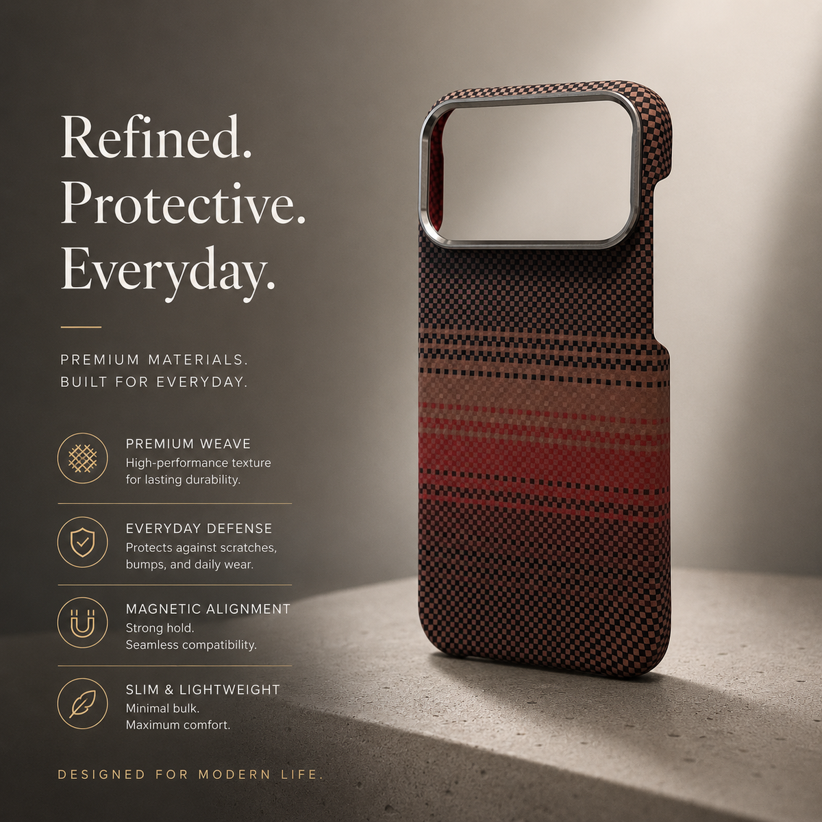 Premium iPhone Case Carbon Fiber Texture Magnetic MagSafe Compatible Shock Absorbing Hybrid Protective Cover