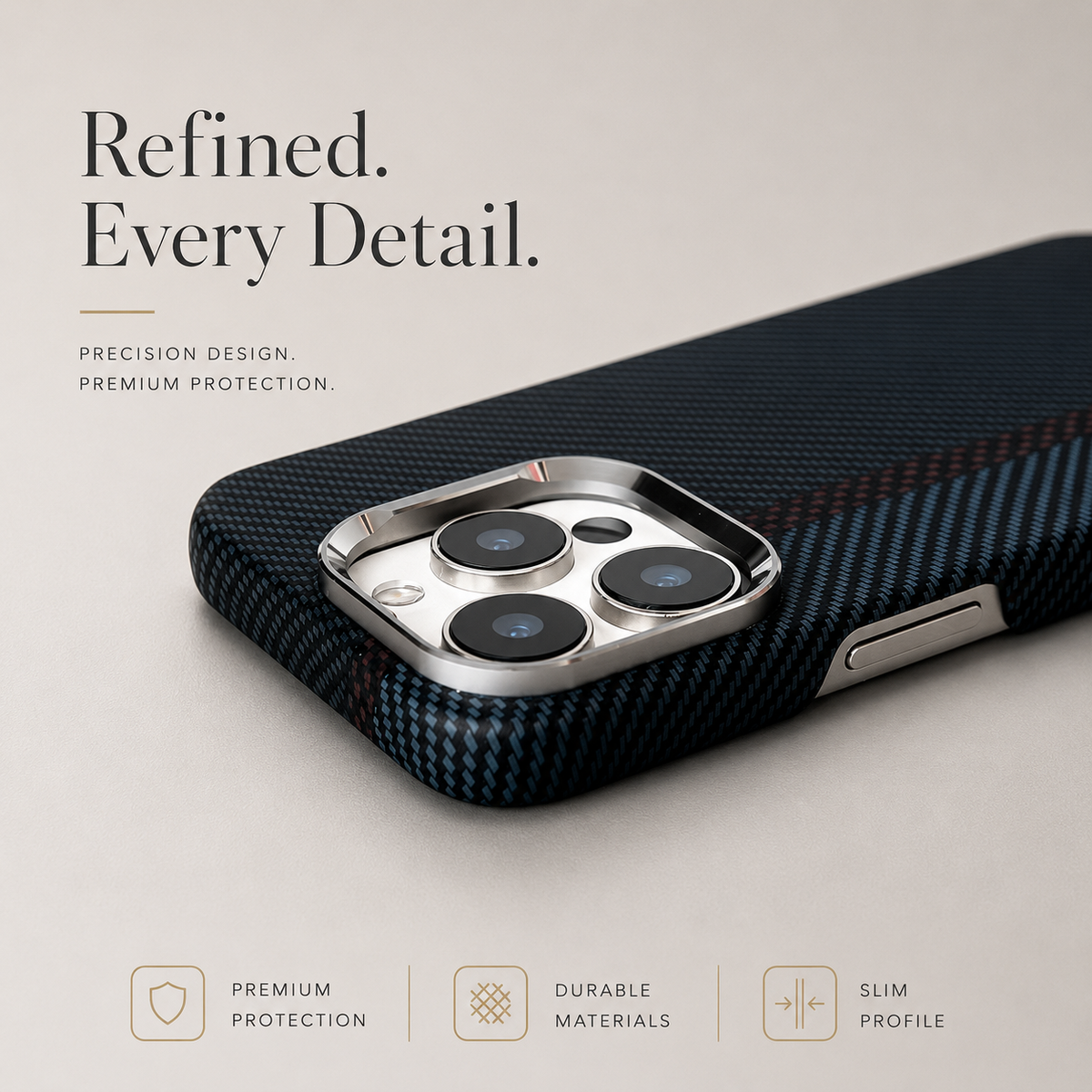 Premium iPhone Case Carbon Fiber Texture Magnetic MagSafe Compatible Shock Absorbing Hybrid Protective Cover