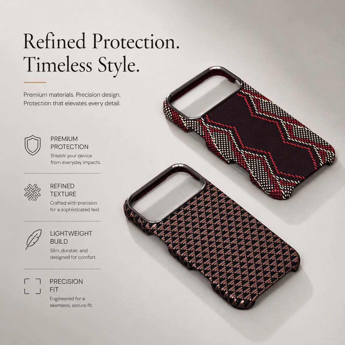Premium iPhone Case Carbon Fiber Texture Magnetic MagSafe Compatible Shock Absorbing Hybrid Protective Cover