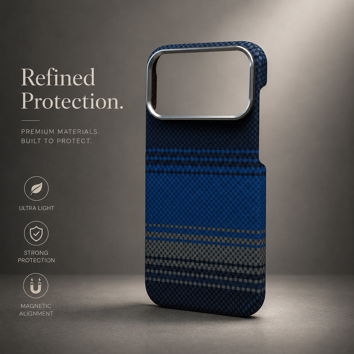 Premium iPhone Case Carbon Fiber Texture Magnetic MagSafe Compatible Shock Absorbing Hybrid Protective Cover