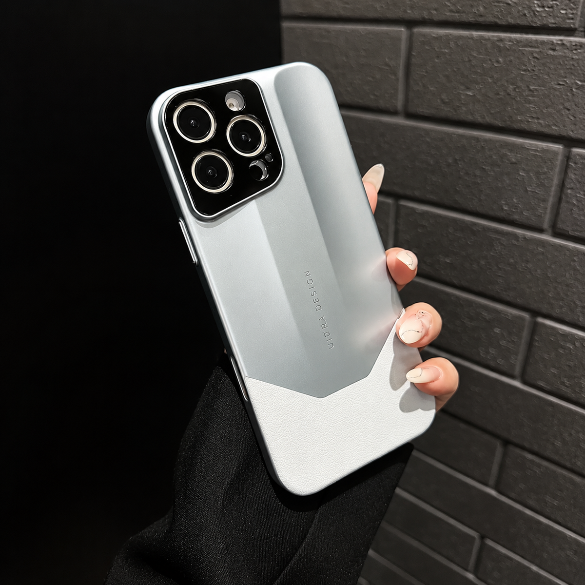 Premium iPhone Case Contrast Color Leather Cover Shockproof PC Hybrid Protective Slim Camera Protection Case