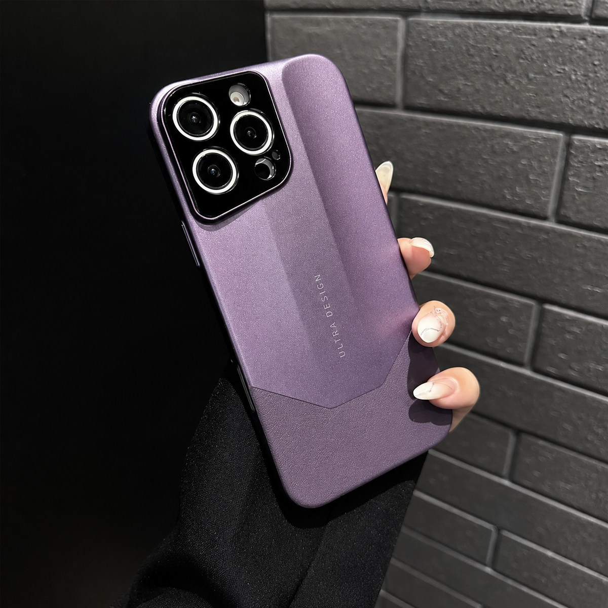 Premium iPhone Case Contrast Color Leather Cover Shockproof PC Hybrid Protective Slim Camera Protection Case