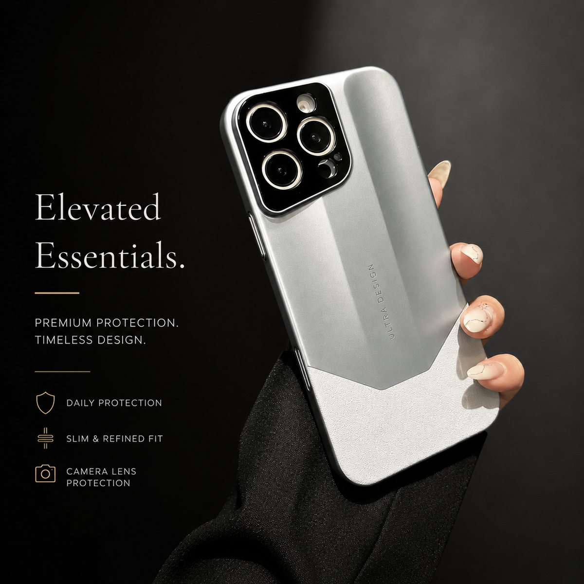 Premium iPhone Case Contrast Color Leather Cover Shockproof PC Hybrid Protective Slim Camera Protection Case