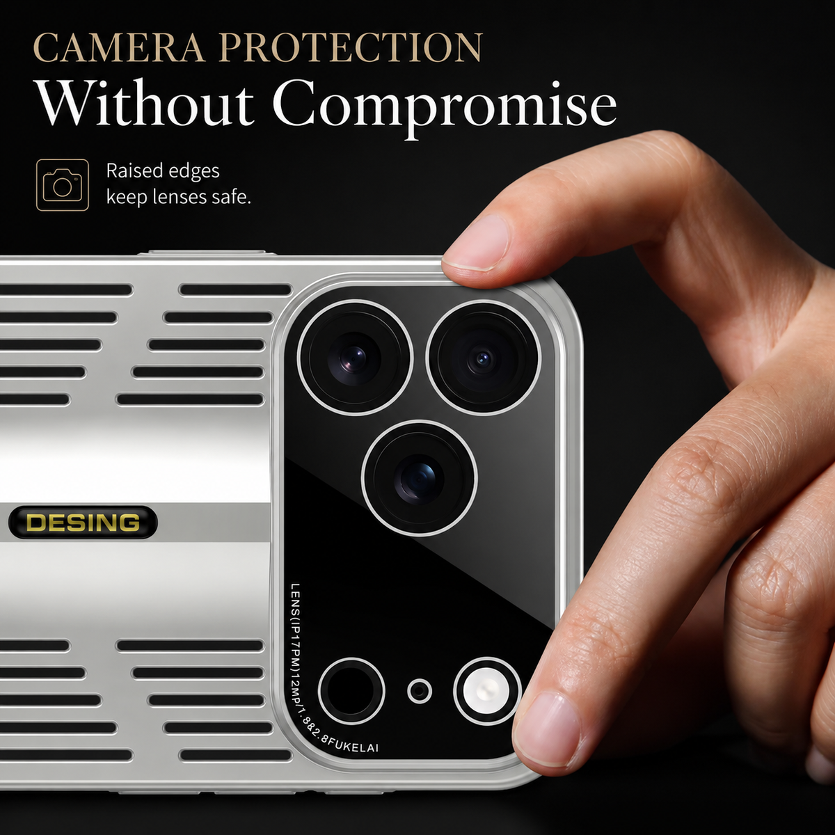 Premium iPhone Case Cooling Blade Heat Dissipation Cover Shockproof Protective PC TPU Anti Scratch Full Coverage Case