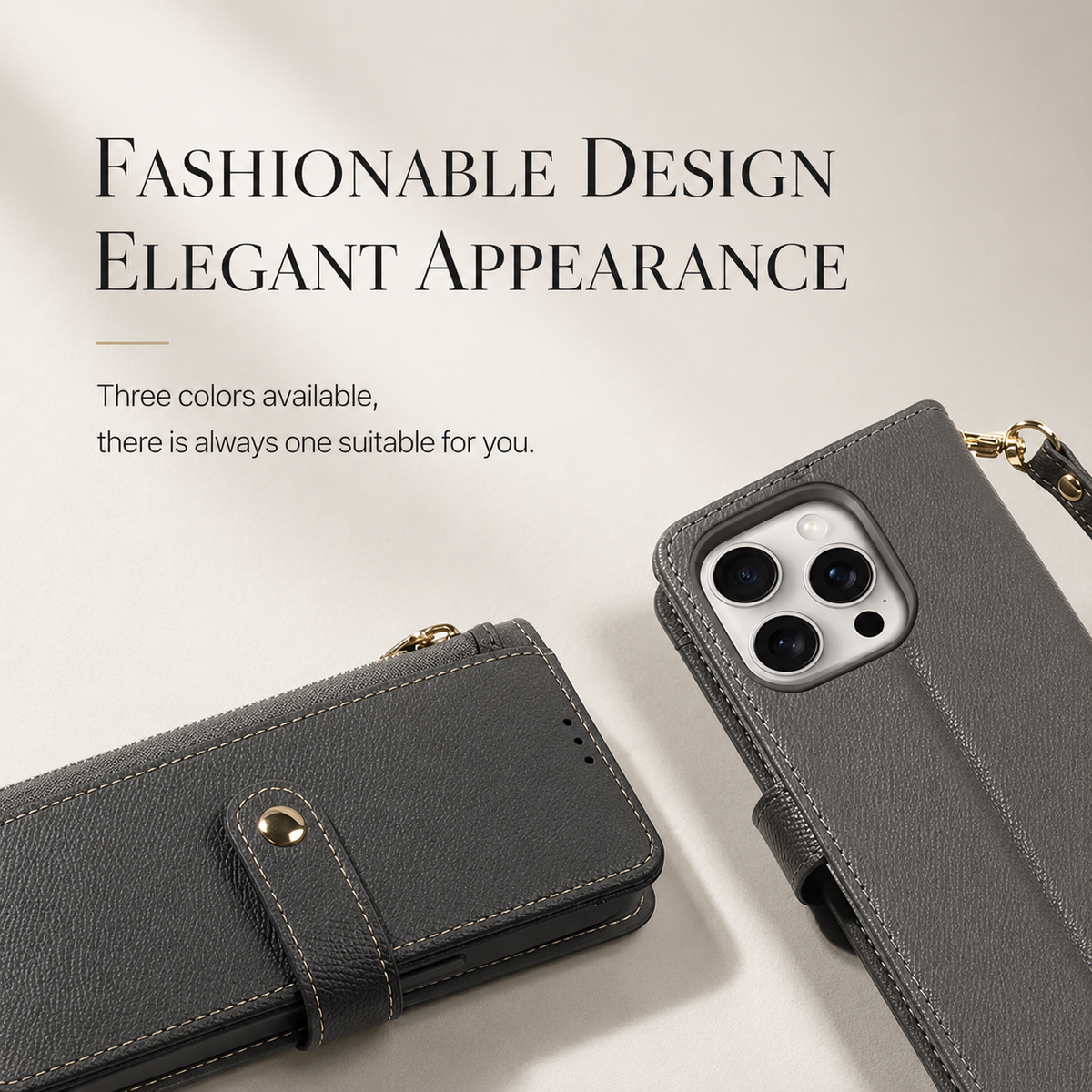 Premium iPhone Case Cow Leather Detachable Magnetic Wallet Cover with Card Slots Shockproof Drop Protection Wireless Charging Support and Lanyard Option