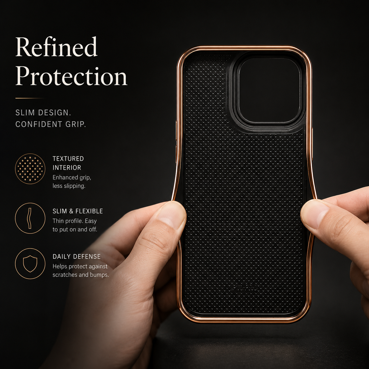 Premium iPhone Case Cowhide Electroplated Leather Cover Heat Resistant Skin Friendly Non Slip Lightweight Protective Case