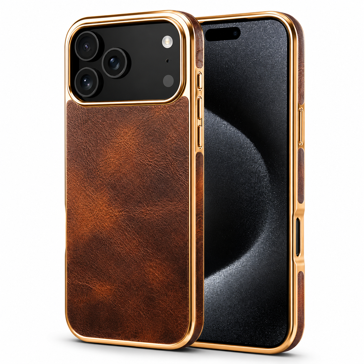 Premium iPhone Case Cowhide Electroplated Leather Cover Heat Resistant Skin Friendly Non Slip Lightweight Protective Design
