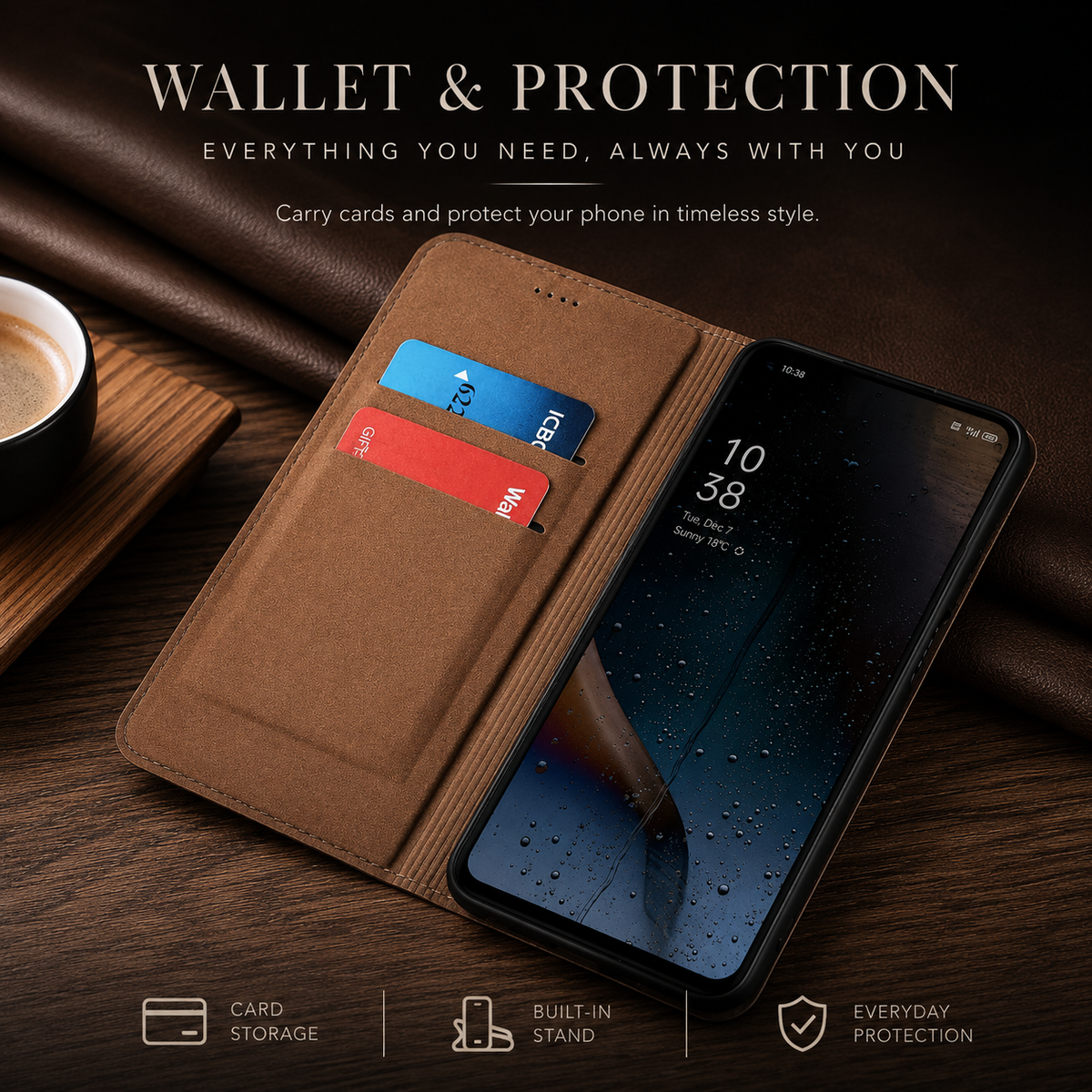 Premium iPhone Case Crocodile Texture Genuine Leather Flip Cover Card Pocket Non Slip Full Protection Design