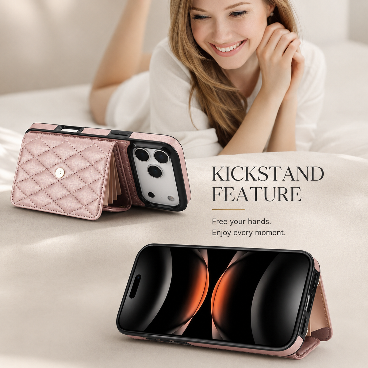 Premium iPhone Case Crossbody Leather Wallet Cover Wrist Shoulder Strap Card Coin Storage Shockproof Protection