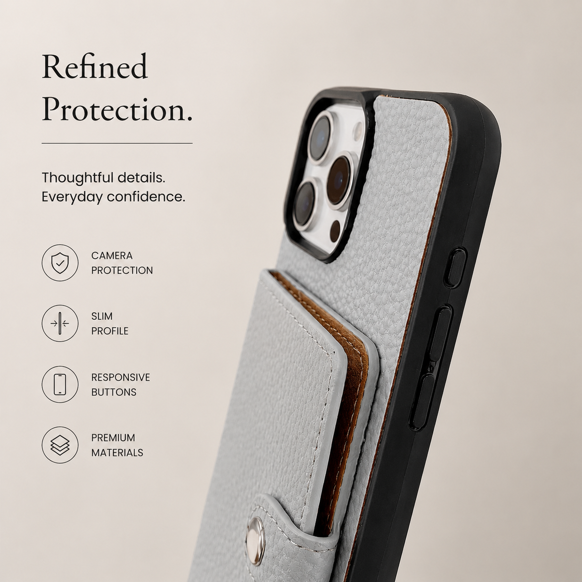 Premium iPhone Case Crossbody Wallet Cover PU Leather Card Holder RFID Protection Full Protection