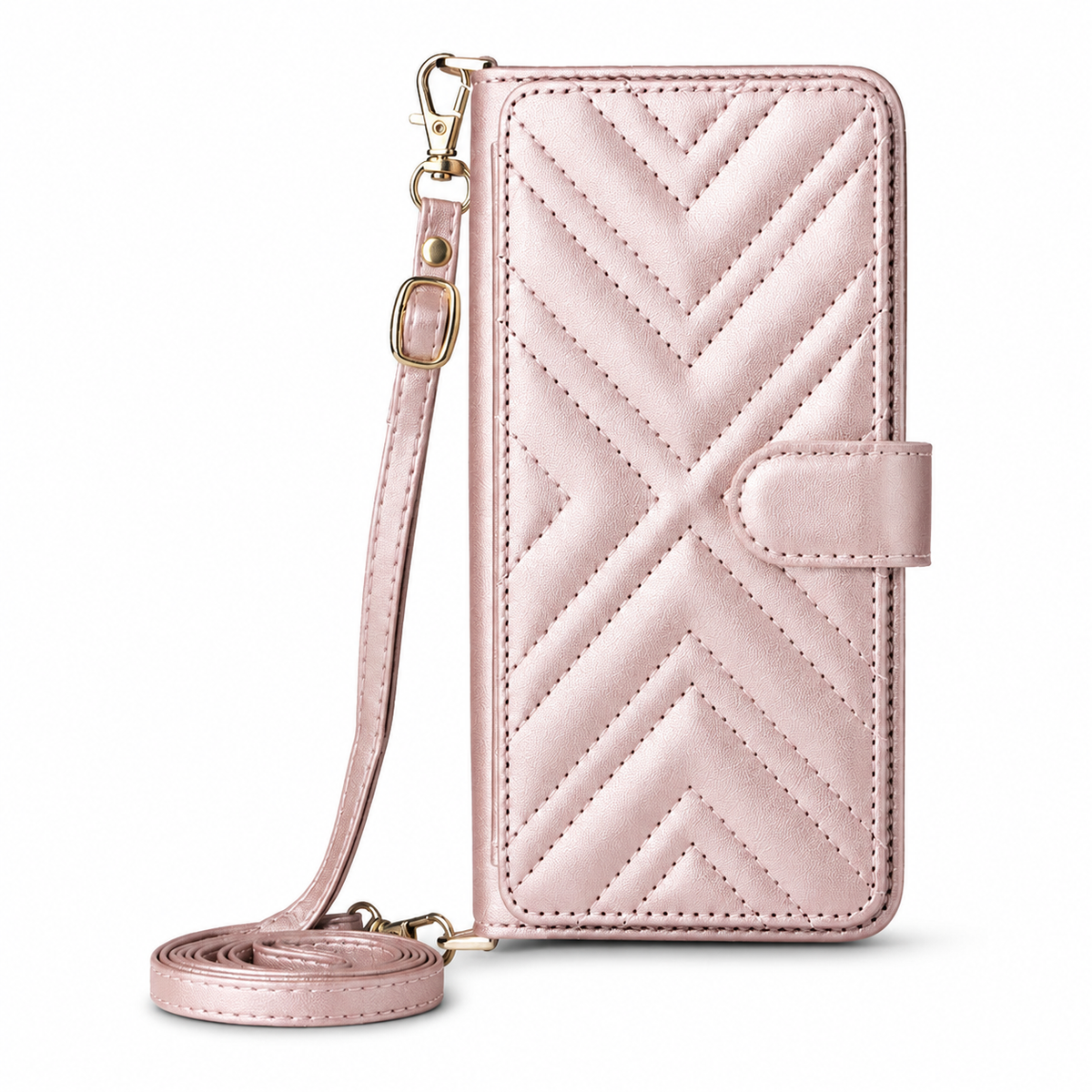 Premium iPhone Case Crossbody Wallet Cover PU Leather Card Holder Shoulder Strap Shockproof Full Protection