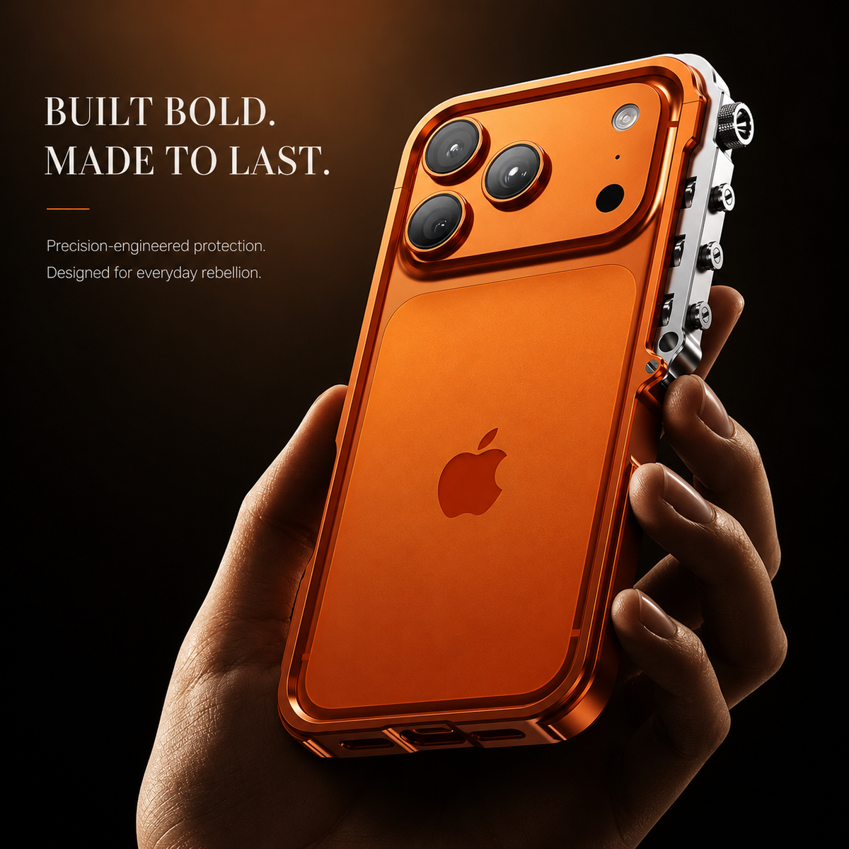 Premium iPhone Case Cyberpunk Aluminum Alloy Mechanical Bumper Shockproof Metal Frame Heavy Duty Drop Protection Design
