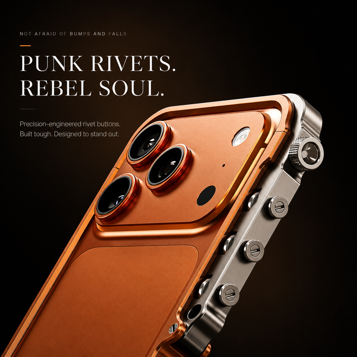 Premium iPhone Case Cyberpunk Aluminum Alloy Mechanical Bumper Shockproof Metal Frame Heavy Duty Drop Protection Design