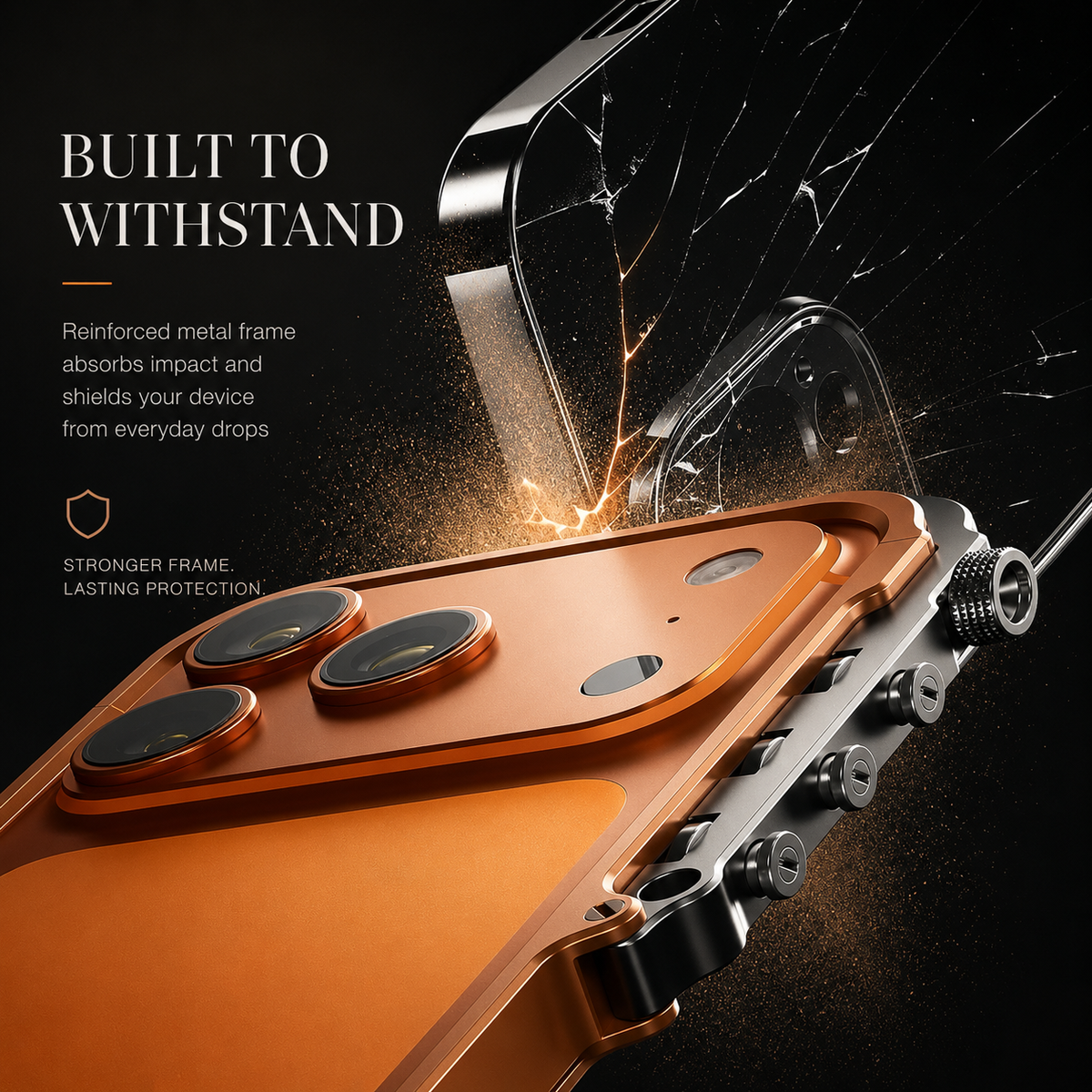 Premium iPhone Case Cyberpunk Aluminum Alloy Mechanical Bumper Shockproof Metal Frame Heavy Duty Drop Protection Design