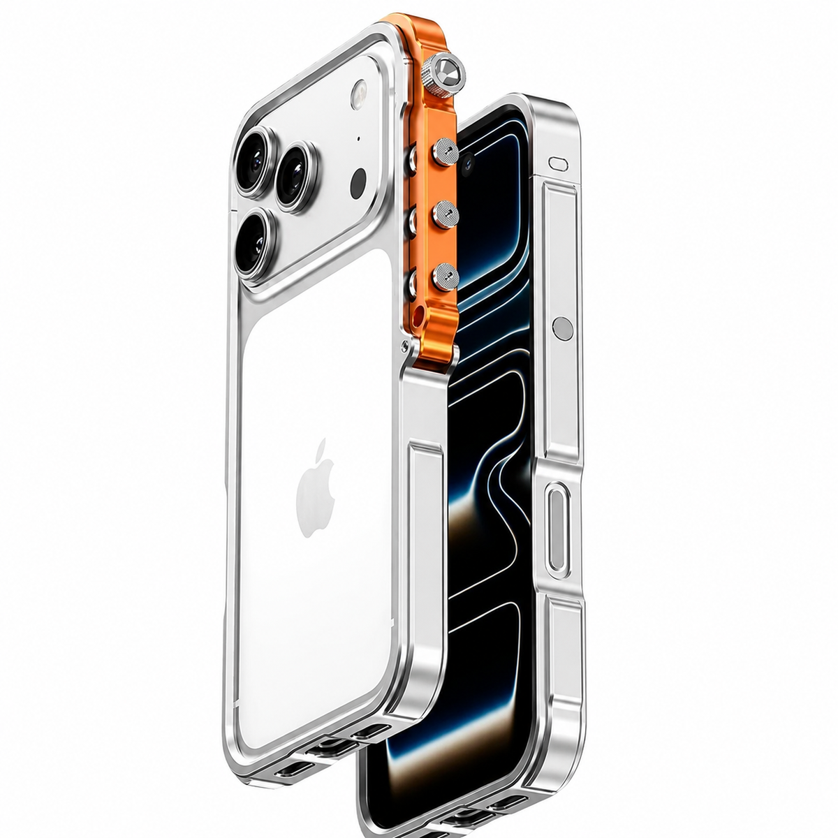 Premium iPhone Case Cyberpunk Aluminum Alloy Mechanical Bumper Shockproof Metal Frame Heavy Duty Drop Protection Design