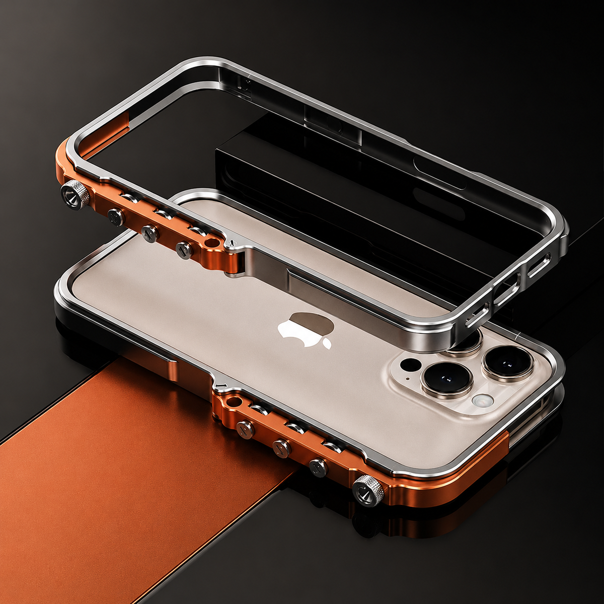 Premium iPhone Case Cyberpunk Aluminum Alloy Mechanical Bumper Shockproof Metal Frame Heavy Duty Drop Protection Design