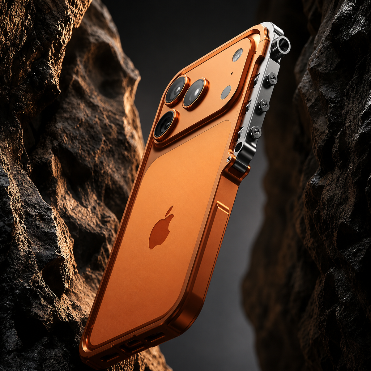 Premium iPhone Case Cyberpunk Aluminum Alloy Mechanical Bumper Shockproof Metal Frame Heavy Duty Drop Protection Design