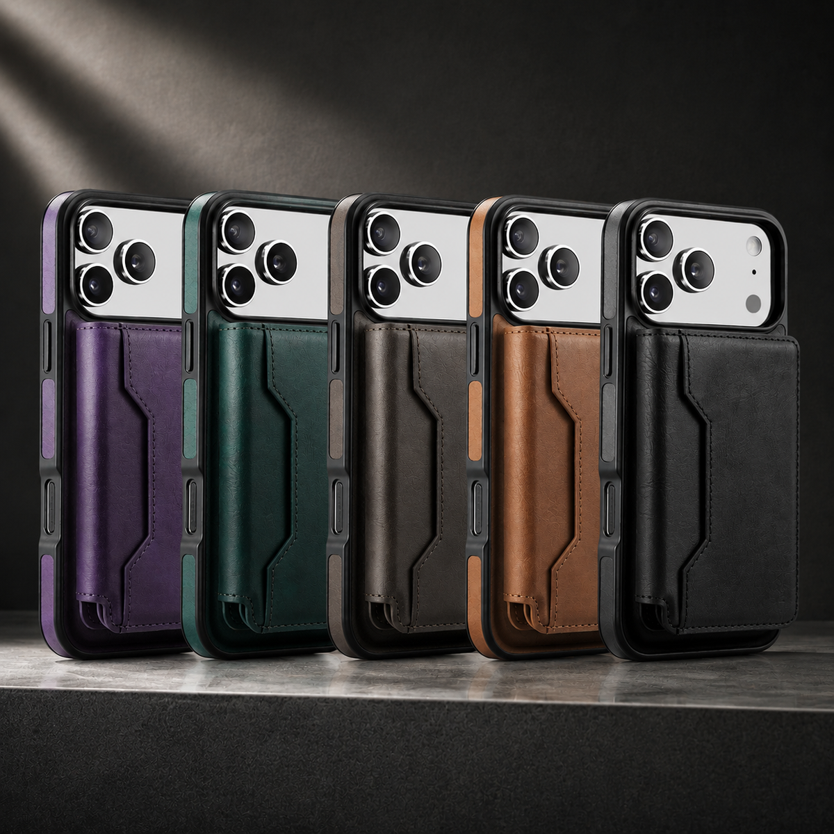 Premium iPhone Case Detachable Magnetic Leather Wallet Cover Card Holder MagSafe Shockproof Scratch Resistant Protection