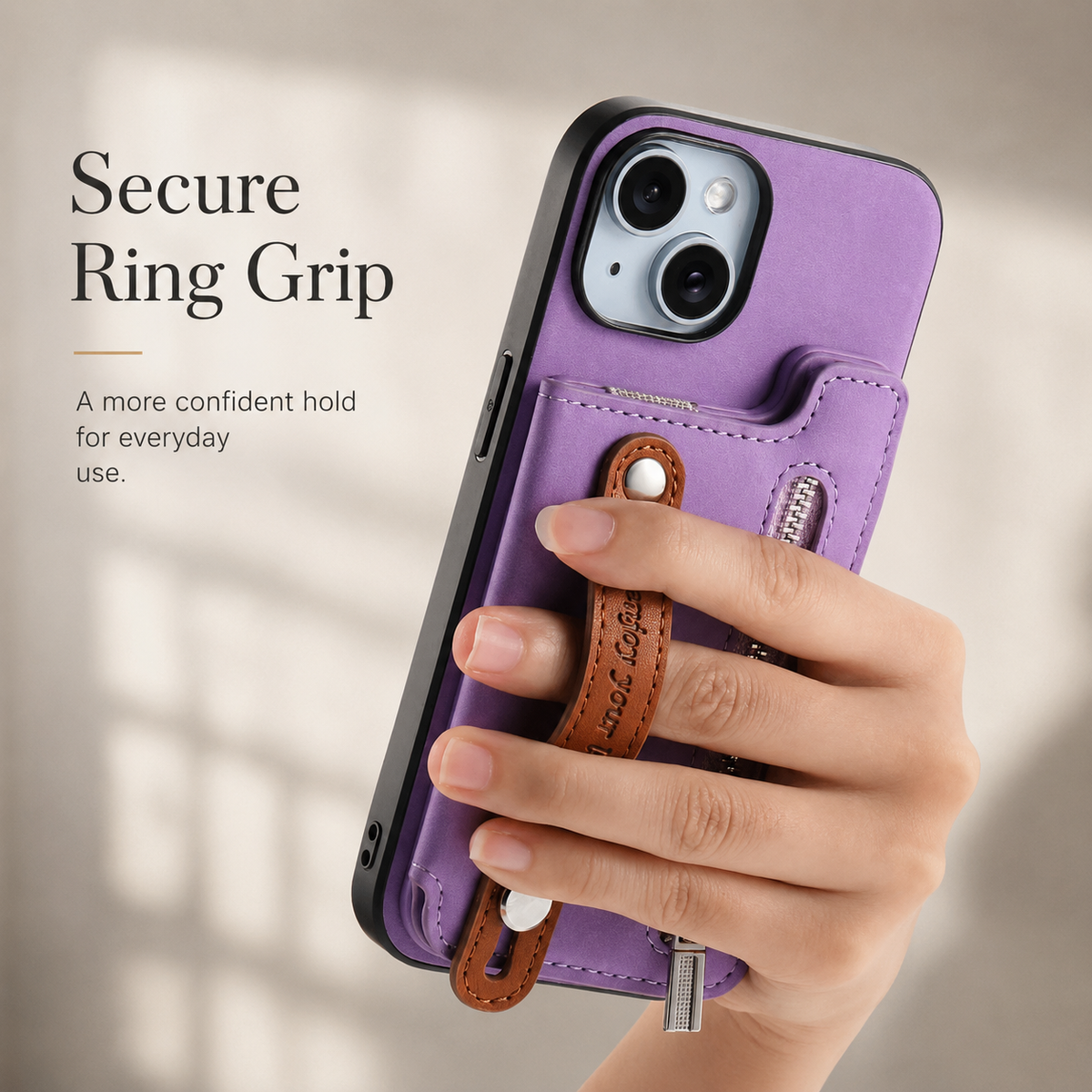 Premium iPhone Case Detachable Zipper Wallet Flip Cover PU Leather Card Holder Shockproof Full Protection
