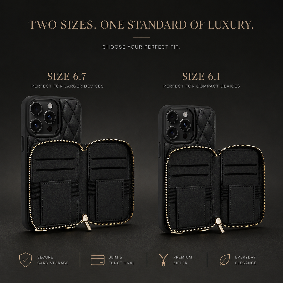 Premium iPhone Case Diamond Stitch Crossbody Card Bag with Chain Strap Shockproof Leather Non Slip Portable Protective Design